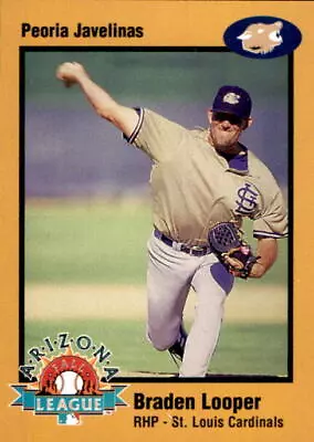 1998 Arizona Fall League Prospects Gold #1 Braden Looper Weatherford Oklahoma OK - Image 1 of 2
