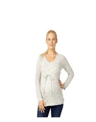 Maternity Oh Baby By Motherhood, Scoop Neck Knit Sweater, NWT Sz M, Gray - Image 1 of 4
