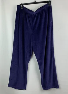 Alfred Dunner Pants Amethyst Velour Straight Leg Elastic Waist Pull On Sz 18 NEW - Picture 1 of 6