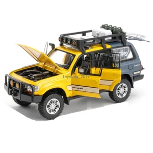 1:24 Toyota Land Cruiser LC80 Model Toy Car Diecast Toy Vehicle Kids Yellow - Picture 1 of 12