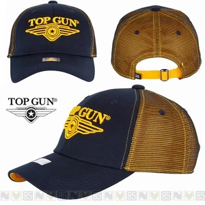 Cappello Berretto Baseball TOP GUN Trucker Hat Cap Beanie con Visiera BLU GIALLO - Imagen 1 de 6
