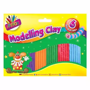 Kids Modelling Clay Set Plasticine 6 Pack Non Toxic Play Craft & Create 3+Years - Picture 1 of 3