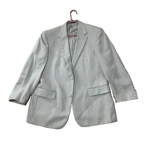 Club Room Linen Blazer Mens 42S Silk Wool Tan Western Preppy Suit Jacket 42 S - Picture 1 of 20