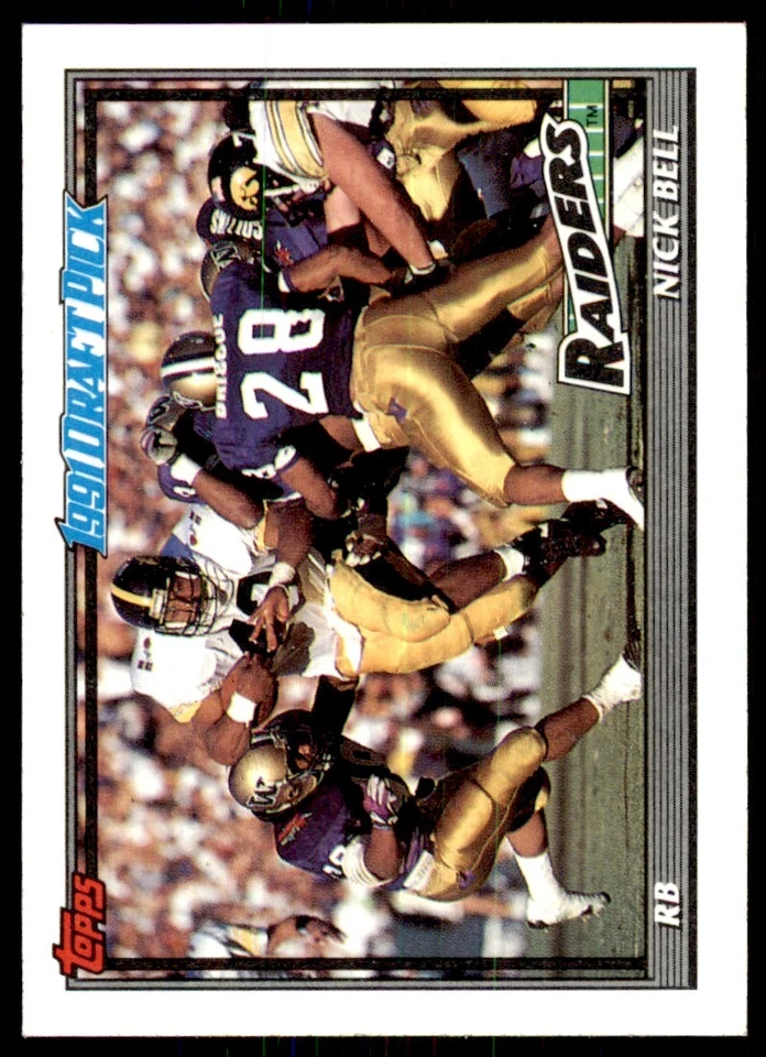 1991 Topps Nick Bell Rookie Los Angeles Raiders #107 - Image 1 of 2