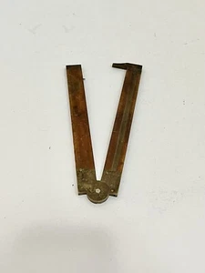 Regla Plegable Stanley Nº 36 1/2 Latón y Madera con Extremo de Pinza EE. UU. De Colección - Imagen 1 de 5