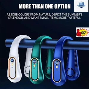 Neck Fan USB Portable Neck Fan Rechargeable Portable Cooler Neckband Bladeless - Picture 1 of 16