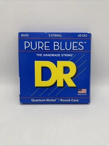 DR Strings PURE BLUES Medium 5-String Bass Strings (45-130) - Picture 1 of 2