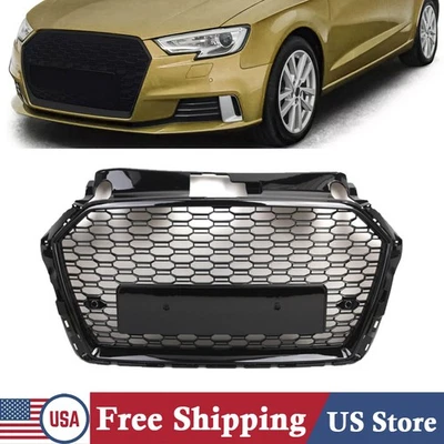 Front Center Bumper Grille Honeycomb Grill Cover For Audi A3 S3 8V RS3 2016-2019 — 第 1/4 张图片