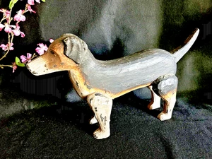 Holzschnitzerei Hund 18" L x 10,5" H Vintage - Bild 1 von 14
