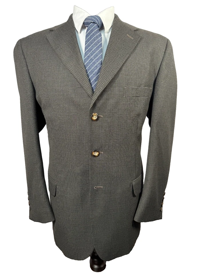 Chaqueta Blazer Abrigo Deportivo GEORGE Para Hombres Marrón CUADROS FINOS 3 Botones Calce Clásico 42R Foto 1 de 4