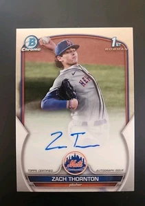 Bowman Draft 2023 cromo novato radiocontrol automático Zach Thornton NY METS autógrafo firmado - Imagen 1 de 6