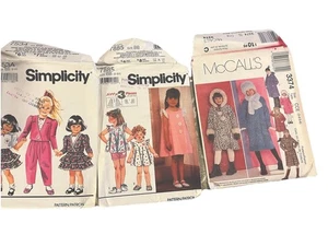3 Vintage kids sewing patterns common size 5 and 6 uncut feminine 90s and 2001 - Picture 1 of 5