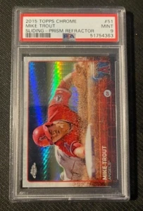 2015 Topps Chome Mike Trout refractor de prisma deslizante #51 - PSA 9 - Imagen 1 de 3