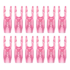 12 Pack Archery Arrow Nocks 3.2mm ID Glue on Arrow Shaft Plastic Nocks Pink - Picture 1 of 7