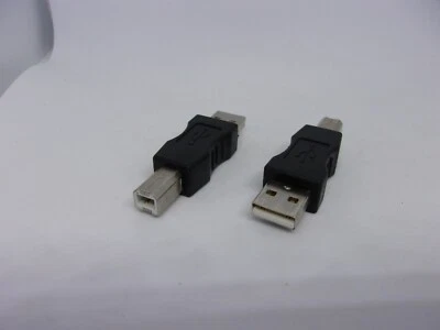 2 x Pack Lot USB Type A Male to B Male Printer Port Cable Converter Adapter Plug - Image 1 of 4
