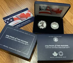 2019 PRIDE of TWO NATIONS Limited Edition Two-Coin Set USMINT/ROYAL CAMINT 19XB - Picture 1 of 12