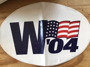 GEORGE W BUSH W’04 OVAL BUMPER WINDOW STICKER 2004 ELECTION 6" by 4" - Picture 1 of 2