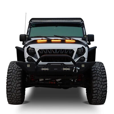 Off-Road ABS Hood Stone Guard Bug Deflector Shield for Jeep Wrangler JK 07-18 - Image 1 of 4