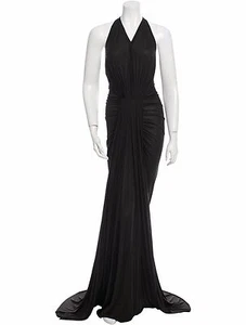 GORGEOUS NWT $3,535 RICK OWENS BLACK RUCHED SILK DRESS - Picture 1 of 12