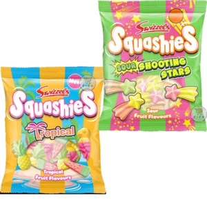 Swizzels Squashies Gummy Sweets 100g Sour Shooting Star, Tropical Limited Edition - Bild 1 von 4