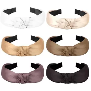 Knotted Satin Headbands for Women - 6PCS Fashionable Non-Slip Top Knot Hair A... - Picture 1 of 8