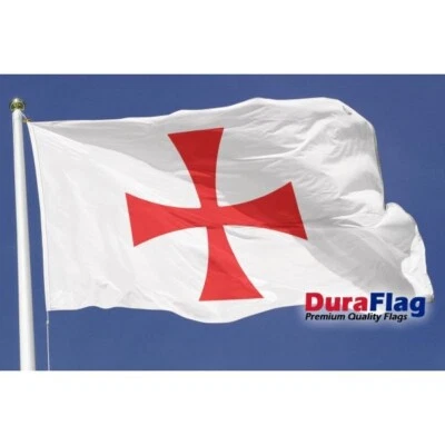 5ft 3ft 5' 3' 150 x 90 cm Knights Templar Crusades Red Cross Duraflag Flag Flags - Image 1 of 2