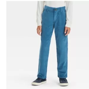 💕 CAT & JACK Boys Straight Chino Corduroy Pants * SIZE 7 Blue * NEW NWT - Picture 1 of 6