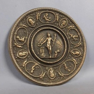 Antikes Bronze Medaillon Skulptur Hochrelief Göttin Nike Klassische Kunst 20. Jh. - Bild 1 von 10