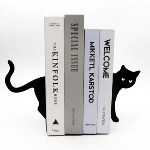 2 x Sets of Black Cat Bookends (metal). Great Gift/Present. - Picture 1 of 8