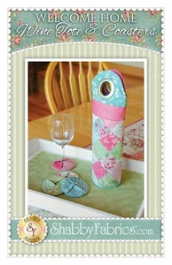 Welcome Home Wine Tote and Coasters Pattern Jennifer Bosworth for Shabby Fabrics - Picture 1 of 2