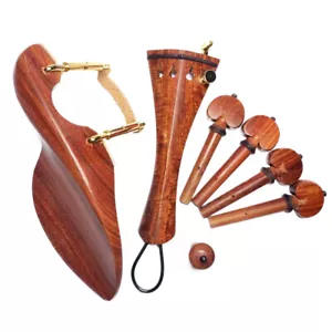4/4 Geige Rose Holz Passform Saitenhalter Kinnrest Stifte Endpin Schraube Hügel Form Neu - Bild 1 von 3
