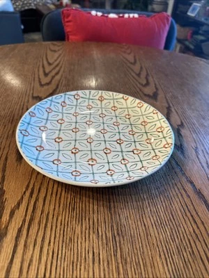 Plato de ensalada/almuerzo IKEA 8,5" enrejado naranja verde escandinavo 15199 Foto 1 de 4