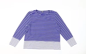 Jaeger Women's Blue Striped Long Sleeve Top - Size L - Picture 1 of 12