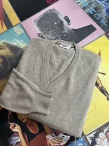 Suéter Pullover Vintage Stefanel Basic Doble Cuello en V Hecho en Italia Talla Grande - Imagen 1 de 5