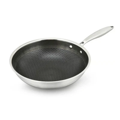 Bratmax Padella Acciaio Inox Ø28cm Wok Antiaderente Rivestito a Nido D'Ape - Immagine 1 di 4