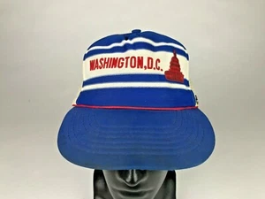 Gorra de béisbol Washington DC blanca azul ajustable con cierre a presión talla única - Imagen 1 de 6