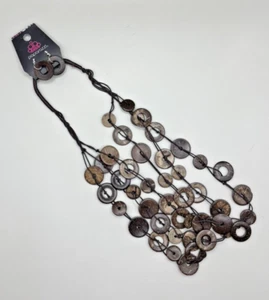 Paparazzi Schmuck ~ Braun Multi-String Halskette mit Ohrring Set Neu - Bild 1 von 6