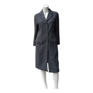 Pennyblack MaxMara Coat Pinstripe Wool Manteau Lana Gessato Fr 36 It 38 - Foto 1 di 8