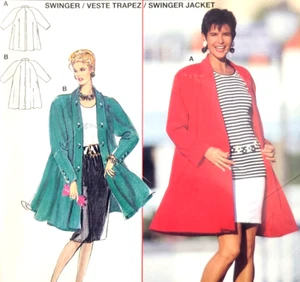 Uncut Burda 4500 Sewing Pattern Misses Swing Swinger Dress Coat Jacket Sz 12-22 - Picture 1 of 5