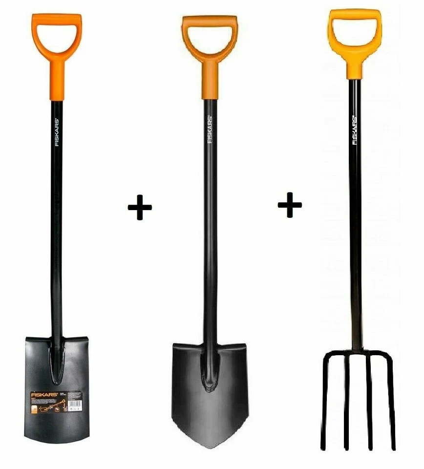 Solid Set Fiskars 131413 SPATEN + Fiskars 131403 GARTENSPATEN + 1003458 GABEL