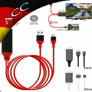 2M 8 Pin Blitz zu HDMI Kabel Adapter Video Full HD TV für iPhone IPad ITouch - Bild 1 von 10