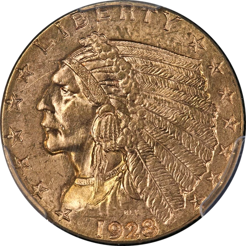 1928 Indian Gold $2.50 PCGS MS65 Blazing Gem Superb Eye Appeal Cover