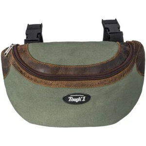 Tough1 Canvas Saddle Pouch w/ Leather Accents - Picture 1 of 6