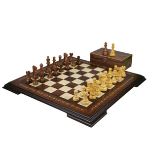 Walnut Chess Set 20 Inch with Helena Chess Board and Weighted Sheesham Reykjavik - Picture 1 of 11