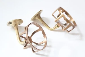 antique bathroom cup holder | vtg deco victorian bath cup holder brass old - Picture 1 of 21