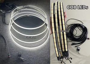 JHB Pure WHITE 17.5" COB LED Car Wheel Rings Lights Remote Switch Strobes Kit - Bild 1 von 12