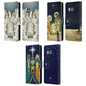 HEAD CASE DESIGNS CHRISTMAS NATIVITY LEATHER BOOK WALLET CASE FOR HTC PHONES 1 - Picture 1 of 7