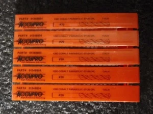 Lot of (5) Accupro #20, 130°, Parabolic Flute, Screw Machine Drill Bit (M) - Picture 1 of 4