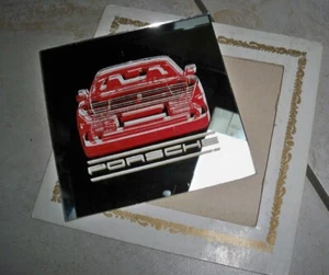 Lot of 2: Vintage Porsche 944 Mirror Print + Lamborghini Paper Print w/ Glass - Picture 1 of 9