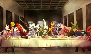 Legendary Pokémon Last Supper Pokemon TCG Playmat - Picture 1 of 2